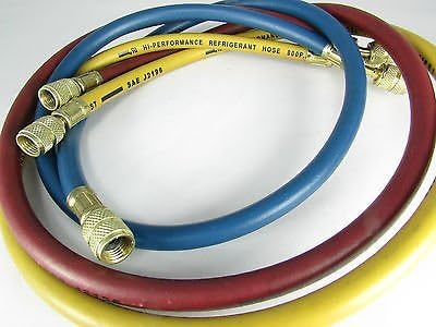 A/C HOSES SET FOR REFRIGERANTS R22, R12, R502, R404A, R507-36" LONG