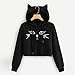 Girls’ Hoodie, Misaky Sweatshirt Casual Cartoon Cat Print Long Sleeve Drawstring Ear Hood Blouse Jumper Topsthumb 1