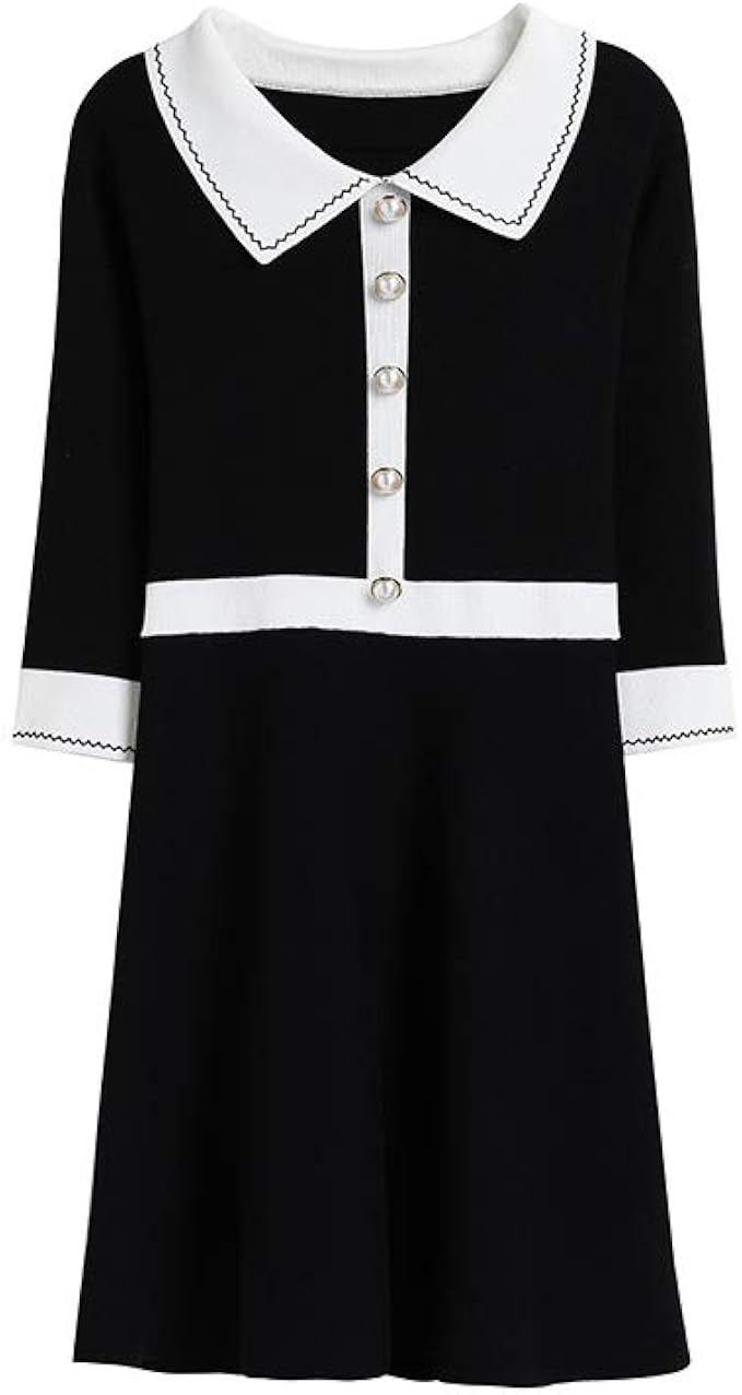 black polo neck mini dress