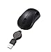 Computer Mini USB Wired Optical Travel Mouse Portable for Laptop, Notebook, Macbook with Retractable Cable by SOONGO - Black