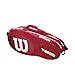 WILSON Team III 6 Pack Tennis Bag, Red/White