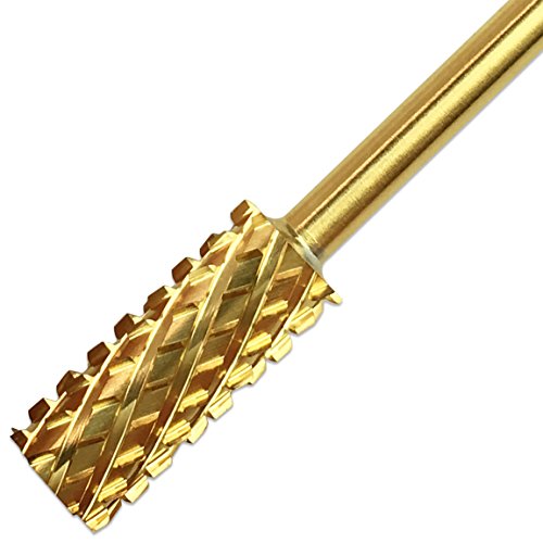 Pana 3/32" Safety Nail Carbide Bit - Gold Small Barrel Head (Grit: 4 Extra Coarse - 4XC) for Electric Dremel Drill Machine