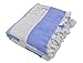 InfuseZen Terry Cloth Lined Turkish Bath & Beach Towel – Striped Design - 100% Organic Turkish Cotton - Soft, Lightweight, Absorbent Peshtemal - Quick Dry for Beach, Bath, Throw, Travel - Royal Blue