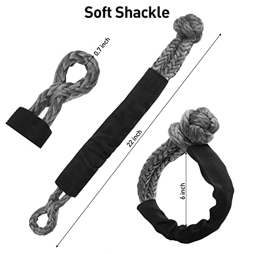 Synthetic Soft Shackle, 1/2 Inch x 22 Inch Recovery Soft Shackle