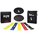 Rate Fitness Sliders and Resistance Loop Bands Exercise Set, Premium 80 Day Obsession Equipment | Dual Sided Gliding Discs (2) Fitness Bands (5) Portable Carry Bag | at Home Workout Set for Beachbody