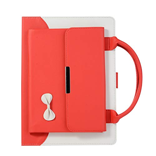 Businda iPad 2/3/4 Case with Hand Strap, Women Pocket Handbag Lightweight Stand Folio Case Cover Handbag Auto Wake/Sleep Feature with Wallet File Pocket for iPad 2/3/4, Red - Thumbnail 4