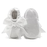 OOSAKU Baby Girl Christening Baptism Flower Lace Shoes Dance Ballerina Sneakers (0-6 Months, White B)