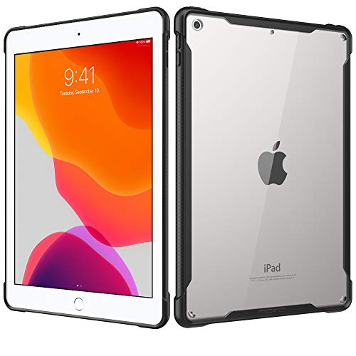 MoKo Case Fit New 2019 iPad 10.2, Anti-Scratch Transparent Hard PC Back and Shock Absorption Flexible TPU Soft Edge Bumper Slim Protective iPad 10.2 Cases for iPad 7th Generation 2019 - Black
