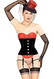 Playgirl Full Steel Boned Velvet Underbust Waist Cincher Shaper Corset 34” Black
