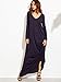 MakeMeChic Women's Casual Loose V Neck Long Sleeve Autumn Maxi Dress