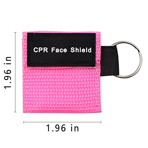 CPR Kit,100 pack CPR Mask, One-way Valve Emergency Face Shields Rescue Baby and Adult Cpr Pocket Mask for First Aid, (100 Packs) (Pink)