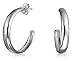 Lightweight Round Dome Half Large Stud Hoop Earrings For Women For Teen 925 Sterling Silver 1.25 Inch Dia