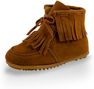 Twinkie Single Fringe Ankle High Moccasins Brown Little Kid Size 13
