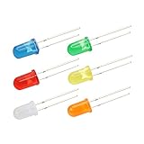 Chanzon 60 pcs(6 colors x 10 pcs) 5mm LED Diode Lights Arduino Assored Kit Pack (Diffused Round DC 3V 20mA) Lighting Bulb Lamps Electronics Components 5 mm Light Emitting Diodes Parts