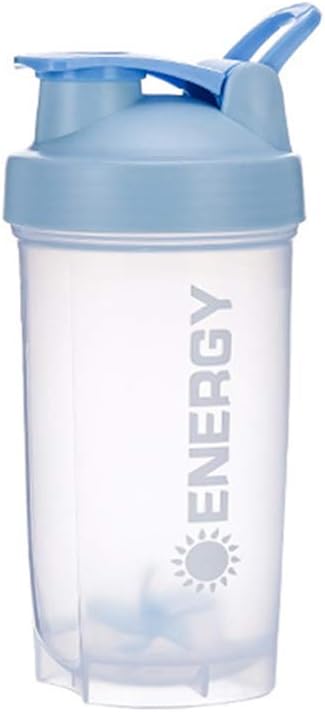 Pubiao Protein Shaker Cup Sports Supplements Shakers with Mixer Ball Fitness Milkshake Portable Workout Water Cup 500 ml, Blue