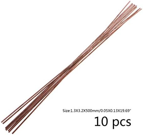 Huhudde 10pcs 1.2X3.2X500mm Flat Silver Electrode Low Temperature Phosphor Copper Welding Rods HL201 Selffluxing Brazing Alloy Soldering and Brazing