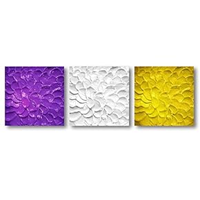 Canvas Wall Art Abstract Beautiful Flowers Features Painting Artwork for Home Prints Framed - 12"x12"x3 Panels
