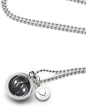 Proud Mama Pregnancy Jewelry Pregnant Necklace Bola With Feet Print On Ballchain