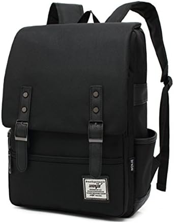JSBKY Unisex Professional Slim Business Laptop Backpack, Fashion Casual Durable Travel Rucksack Daypack Waterproof Dustproof with Tear Resistant Design for Macbook (14 inch, black zipper all black)