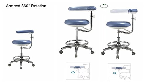 Aphrodite Deluex New Style Upgraded Dental Office Assistant Stool Nurse Chair Micro Fiber Leather by Purple-Violet