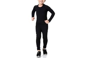 SANKE Youth Boys Football Compression Shirt & Pants Long Sleeve Athletic Shirts Sports Soccer Tights Kids Baselayer Set