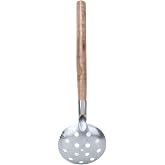 2PCS Ice Fishing Scoop, Ice Fishing Skimmer, Cleaning Ice Holes | Winter Fishing Skimmer, Wooden Handle Ice Fishing Scooper, Portable Scoop Skimmer for Scooping out Ice