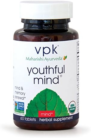 Organic Youthful Mind | 60 Herbal Tablets | Sharpen Short &amp; Long-Term Memory | Support for Learning, Memory &amp; Recall