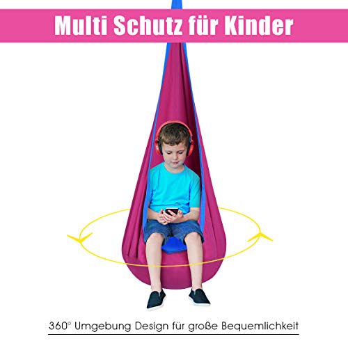 DREAMADE Hängehöhle für Kinder, Hängesessel Kinderhängesitz für innen und draußen, Kinder Hängesack als Fly Schaukel… – Bild 5
