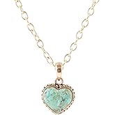 Barse Jewelry Turquoise Heart Pendant and Bronze Necklace