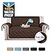 H.VERSAILTEX 100% Waterproof Sofa Slipcover Washable Loveseat Cover for 2 Cushion Cover Non-Slip Furniture Protector with Silicone Backing Couch Cover for Pets (Oversized Loveseat, Brown)