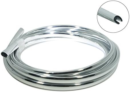 Boka Car Door Edge Guards Trim Molding Protector Full Size U Shape. Made in USA. Protects edges of vehicle on trunk lids, hoods, doors and grilles (8.5 feet, Chrome)