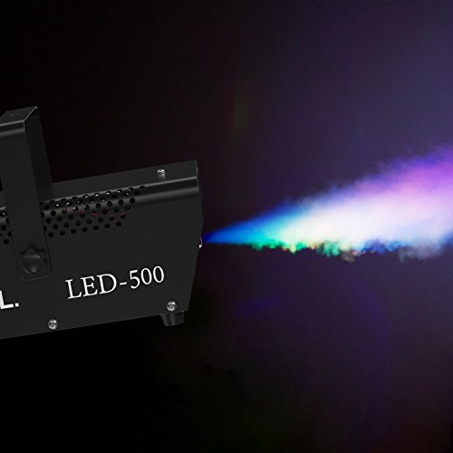 MFL Fog Machine, Portable Smoke Machine with LED Lights and Wireless Remote Control for Stage, Disco, Halloween and Weddings (500W, 2000 CFM)
