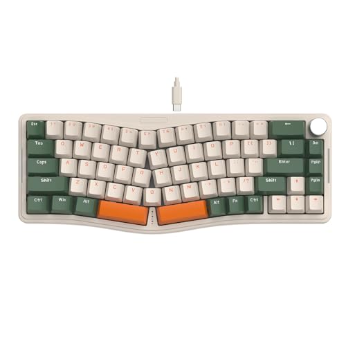 ATTACK SHARK AKS068 Teclado mecânico para jogos com fio 65% Alice Layout Hot-swapped Gaxeta, RGB Retroiluminado VIA Botão programável NKRO TKL AS Interruptor Clicky Blue pré-lubrificado (Verde)