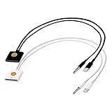 Set of 2 Premium Lightning 8-Pin to 30-Pin Adapter Charger Cable w/ 3.5mm Audio Jack for iPhone 6, 6S, SE, iPad (Black-White)