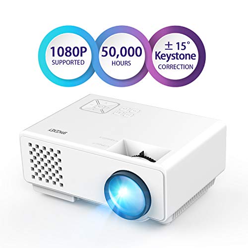 Projector, Spacekey LED Mini Video Projector for Multimedia Home Theater, Supports 1080P, Laptops, Smartphones, Amazon Fire TV Stick & DVDs via HDMI, USB, VGA & AV (RD815)