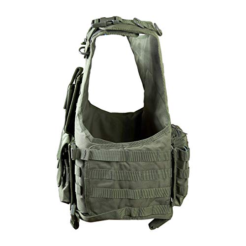Goetland 900D Polyester Tactical Vest Airsoft Paintball Combat Training Outdoor CS Game Adjustable S-XXL, Army Green