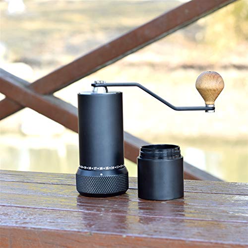 Tragbare manuelle Kaffeemühle 304stainless Stahl Grat Kaffeemühle einstellbar externe Regler (Color : Black) – Bild 6