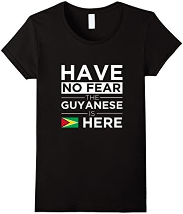Womens Have No Fear The Guyanese is here Pride T-shirt Guyana Proud Large Black