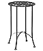 International Caravan 16 in. Iron Patio Side Table (Antique Black)