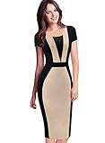 VfEmage Womens Elegant Colorblock Contrast Work Business Casual Pencil Dress