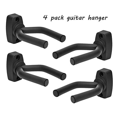 Guitar Hangers for Wall Guitar Wall Hanger Stand 4 Pack Guitar Keep Guitar Wall Mount Hook Holder Mount Display Bioamy Guitar Wall Stand Rack Bracket Most Guitar Bass Accessories Easy To Install