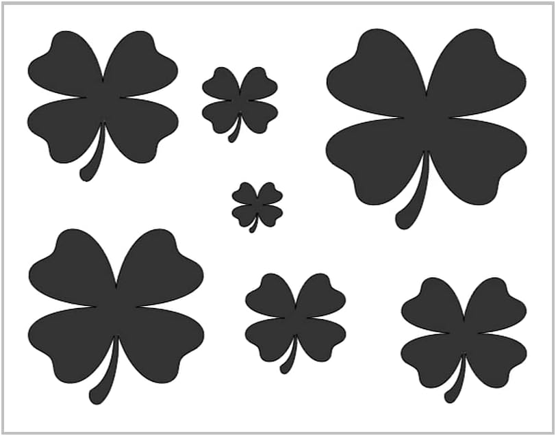 Mixed Media - SHAMROCK St Patrick's Day Stencil 4 Leaf Clover Multiple Sizes 8.5
