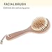 Touch Me 3 Set Body Brush Set - Long Wooden Dry Bath Body Back Brush, Contour Handle Natural Bristle Brush and Facial Brush