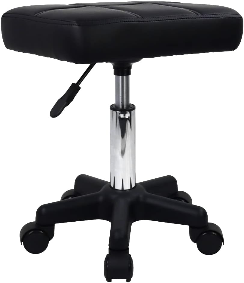 FURWOO Rolling Swivel Stool Chair Black Adjustable Spa Kitchen 135kg