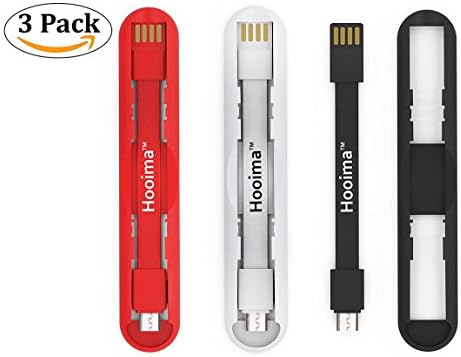 Short Micro USB Cable with a Strong Self-Adhesive Holder that Easily mount to Any Flat Surface - Doubles as Cell Phone Grip – Fast Charging Cable for Android Devices Such Samsung &amp; LG
