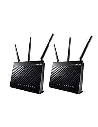 ASUS RT AC68U AiMesh (2 pack) AC1900   Sistema Wifi de malla AiMesh para todo el hogar, protección de por vida por Trend Micro, QoS adaptable, control parental