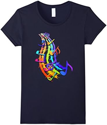 Women's Rainbow Music Forever - Music is my life  T-Shirt Medium Navy