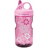 Nalgene Grip 'n Gulp Space Bottle, Pink Wheels, 12 Ounce