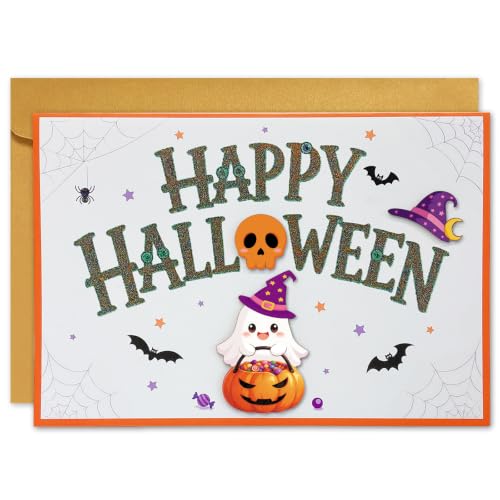 BDDYYI Halloween Card Halloween Greeting Card with Envelope & Gold Foil at Amazon