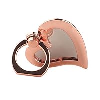 Sikye Finger Ring Stand,Heart Shape Phone Ring Stand Holder 360 Degree Rotation Kickstand (Rose Gold)